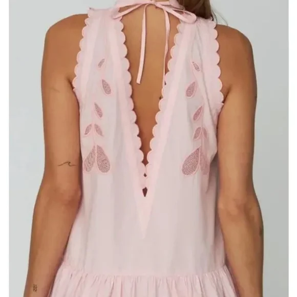 Anthropologie Stella Nova Embroidered Anglaise Maxi Cotton Dress - Picture 5 of 11